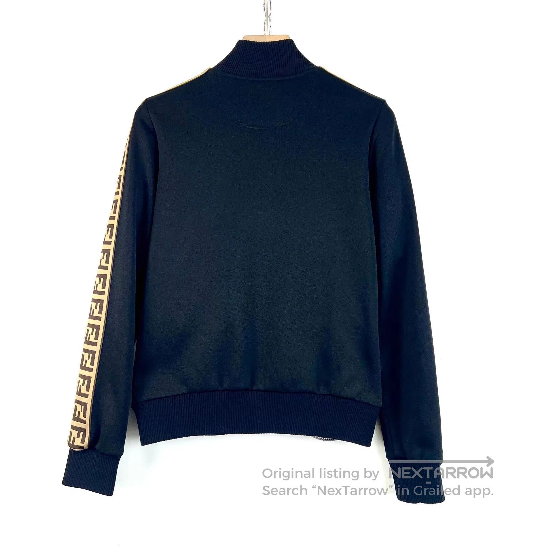 Fendi Black Bomber Jacket with Stripe Sleeves XS. Size US XS / EU 42 / 0 - 4 Thumbnail