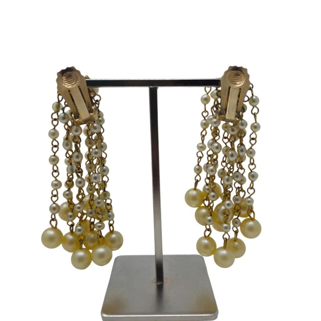 Vintage Vintage cascading faux pearl chandelier earrings Size ONE SIZE - 3 Thumbnail