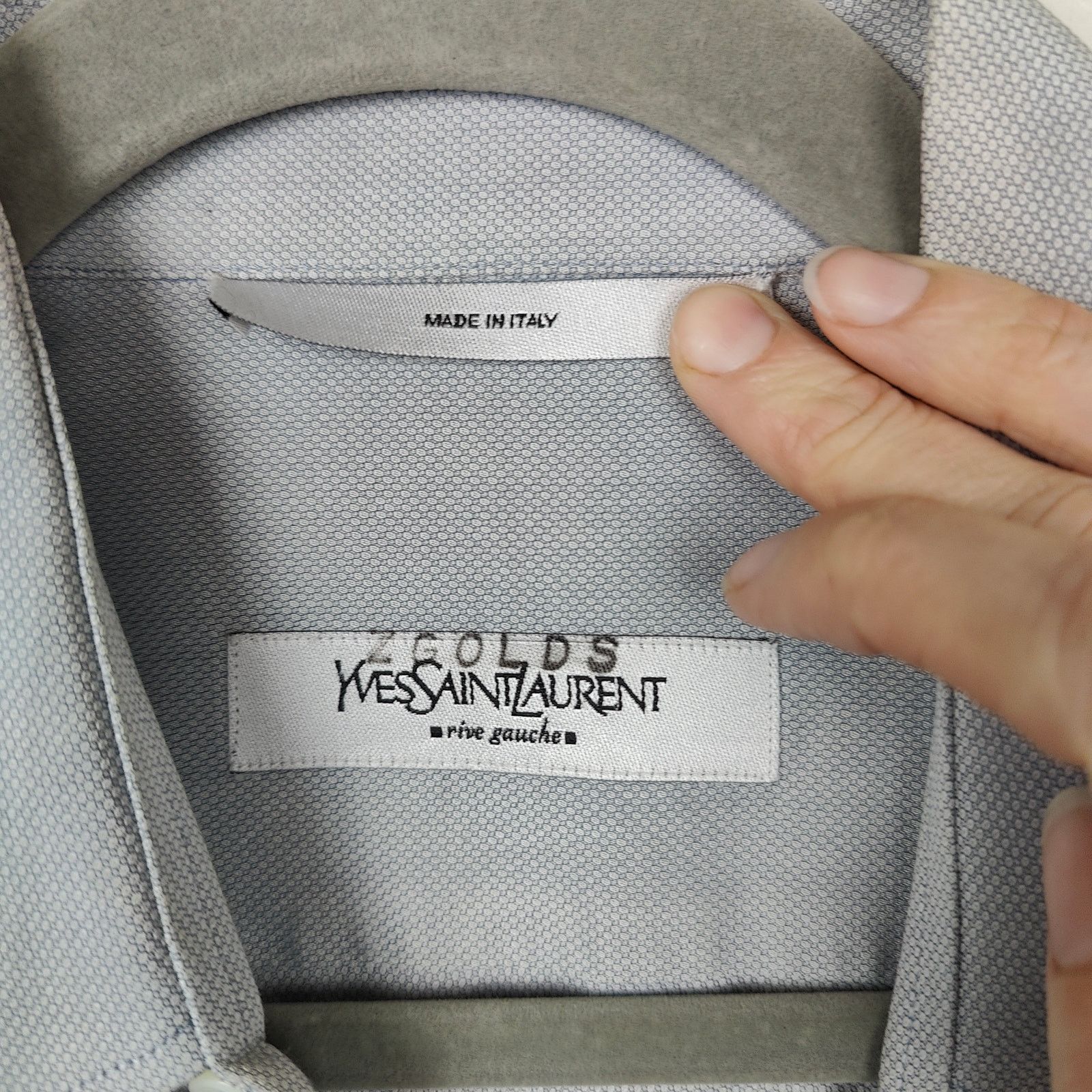 Yves Saint Laurent Yves Saint Laurent Dress Shirt Mens 40 15 3/4 Gray Brushed Size US M / EU 48-50 / 2 - 5 Thumbnail