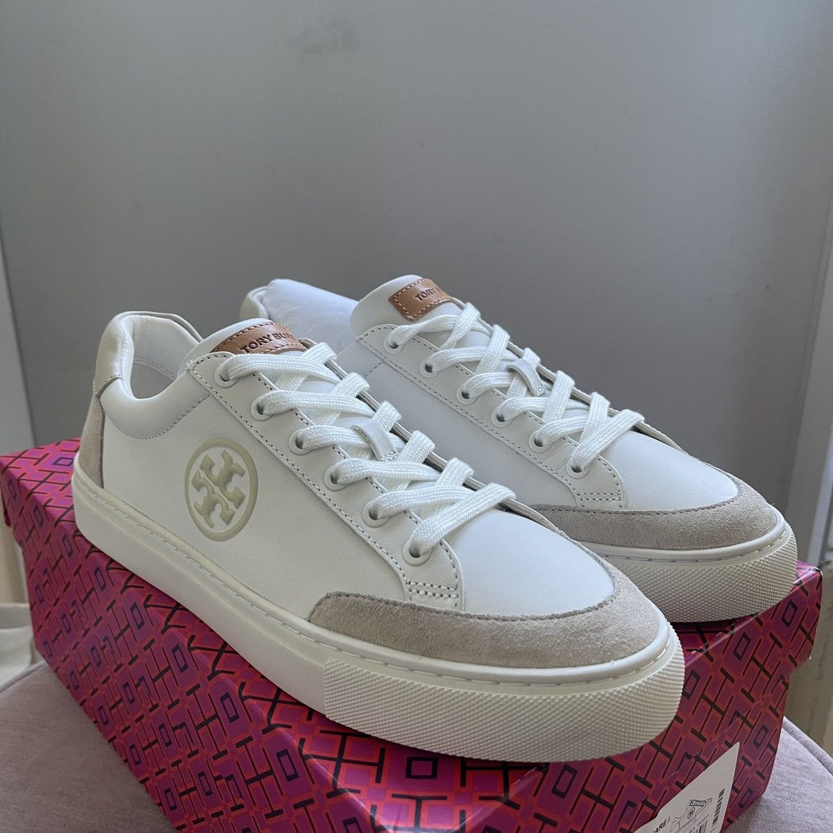 Tory Burch Colour block 100% leather sneakers minimalist Size US 8.5 / IT 38.5 - 7 Thumbnail