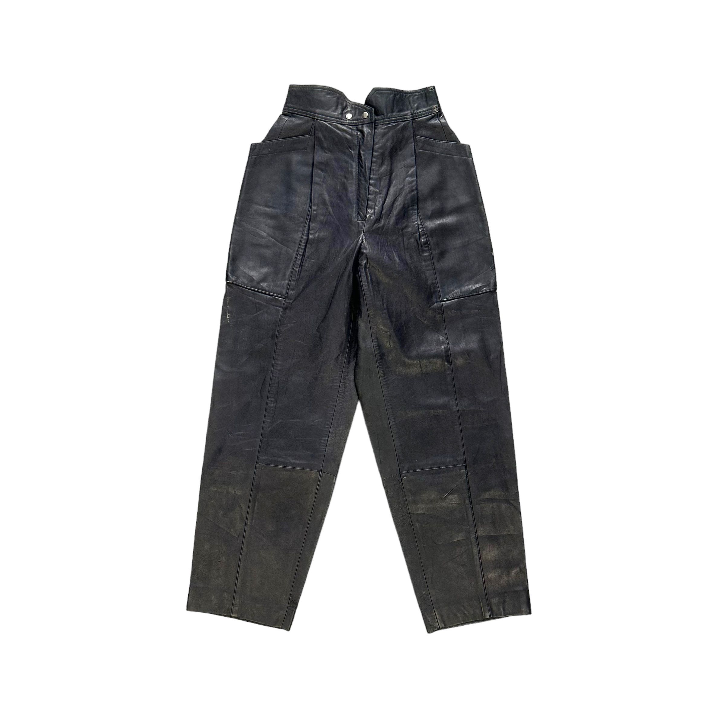 Japanese Brand SERGIO DONATI SNAP BUTTON RIRI ZIP LEATHER PANT #8501-012 Size 27" / US 4 / IT 40 - 1 Thumbnail