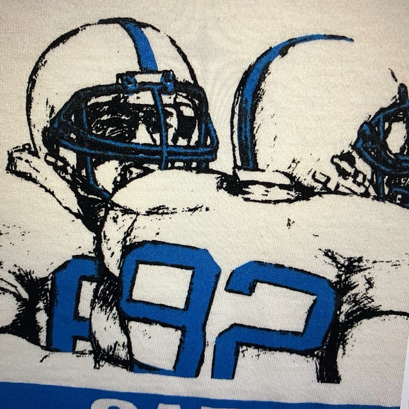 Hanes VINTAGE Hanes T-Shirt Men Large White 1990s Single Stitch Crewneck Short Sleeve Football Graphic Retro 90s Sports Limited Edition Size US L / EU 52-54 / 3 - 6 Thumbnail