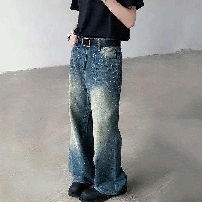 Jean Diamond Fade Worn Blue Jeans Size US 32 / EU 48 - 3 Thumbnail