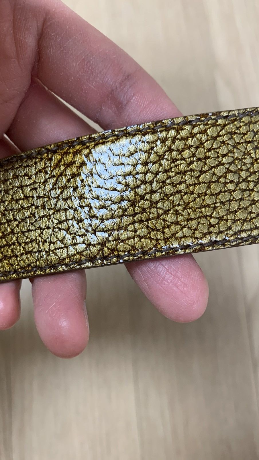 Dolce & Gabbana Dolce & Gabbana FW 2007 Gold Metallic Belt Size 38 - 11 Thumbnail