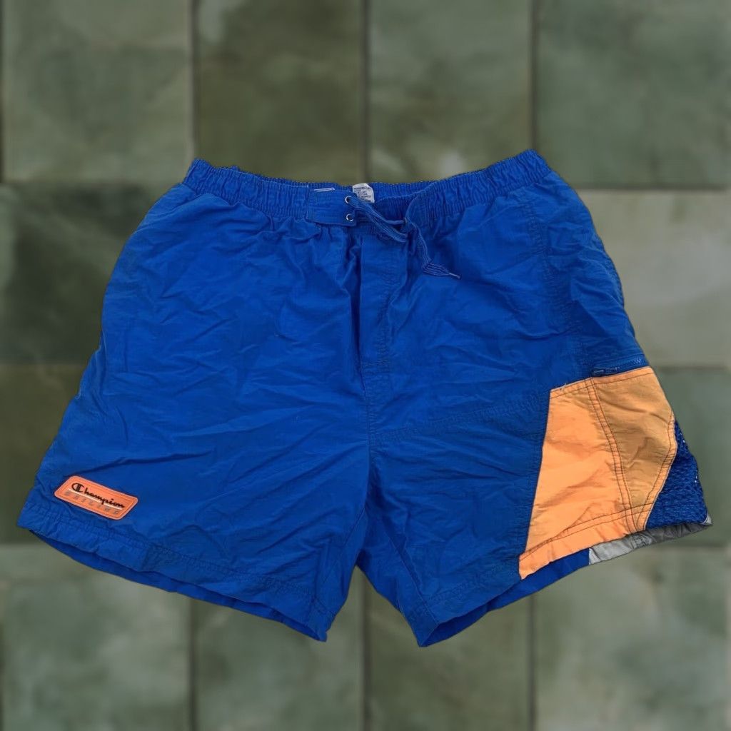 Champion Vintage Champion Sailing Swim Trunks Adult Large Blue Swim Suit Shorts 90s USA Size US 33 - 1 Thumbnail