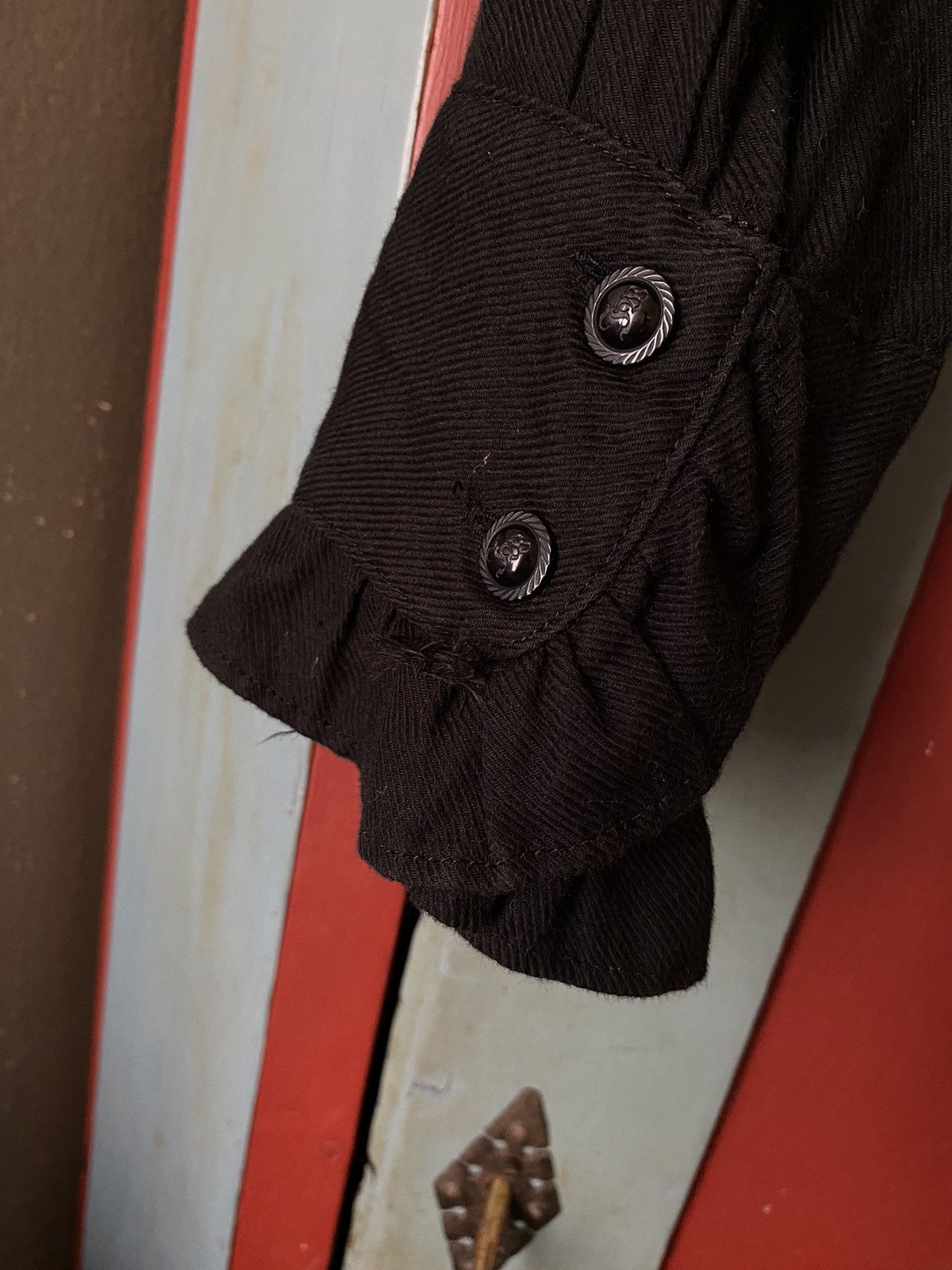 Designer × Japanese Brand Innocent World Y2K Punk Black Ruffle Collar Shirt Size S / US 4 / IT 40 - 7 Thumbnail