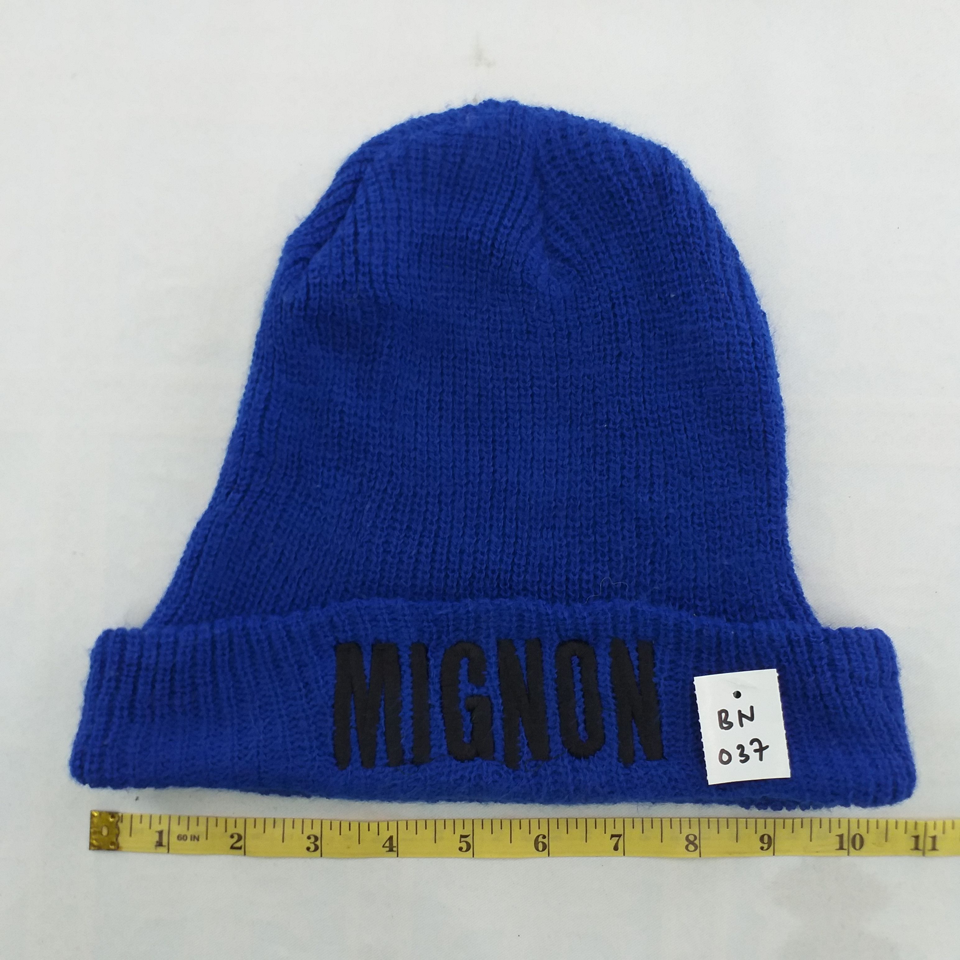 Japanese Brand Black Color MIGNON Spell Out Snow Cap Hat Beanie -BN037 Size ONE SIZE - 3 Thumbnail