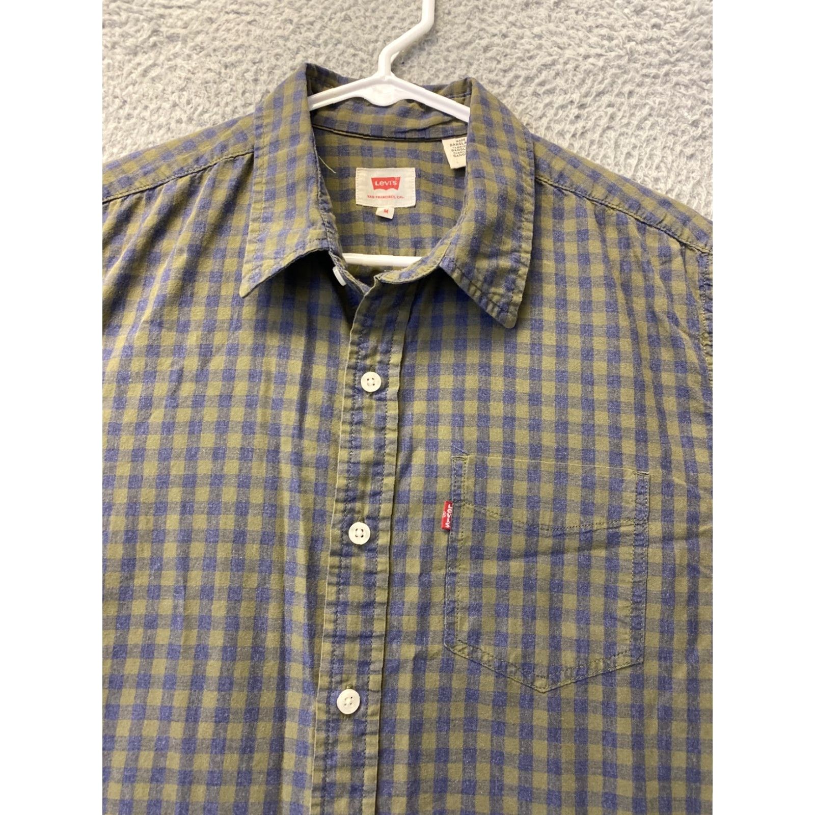 Levi's VINTAGE Levi's Shirt Slim Button-Up Mens M Green Blue Check Long Sleeve 37-51 Men’s Dress Shirt Size US M / EU 48-50 / 2 - 4 Thumbnail