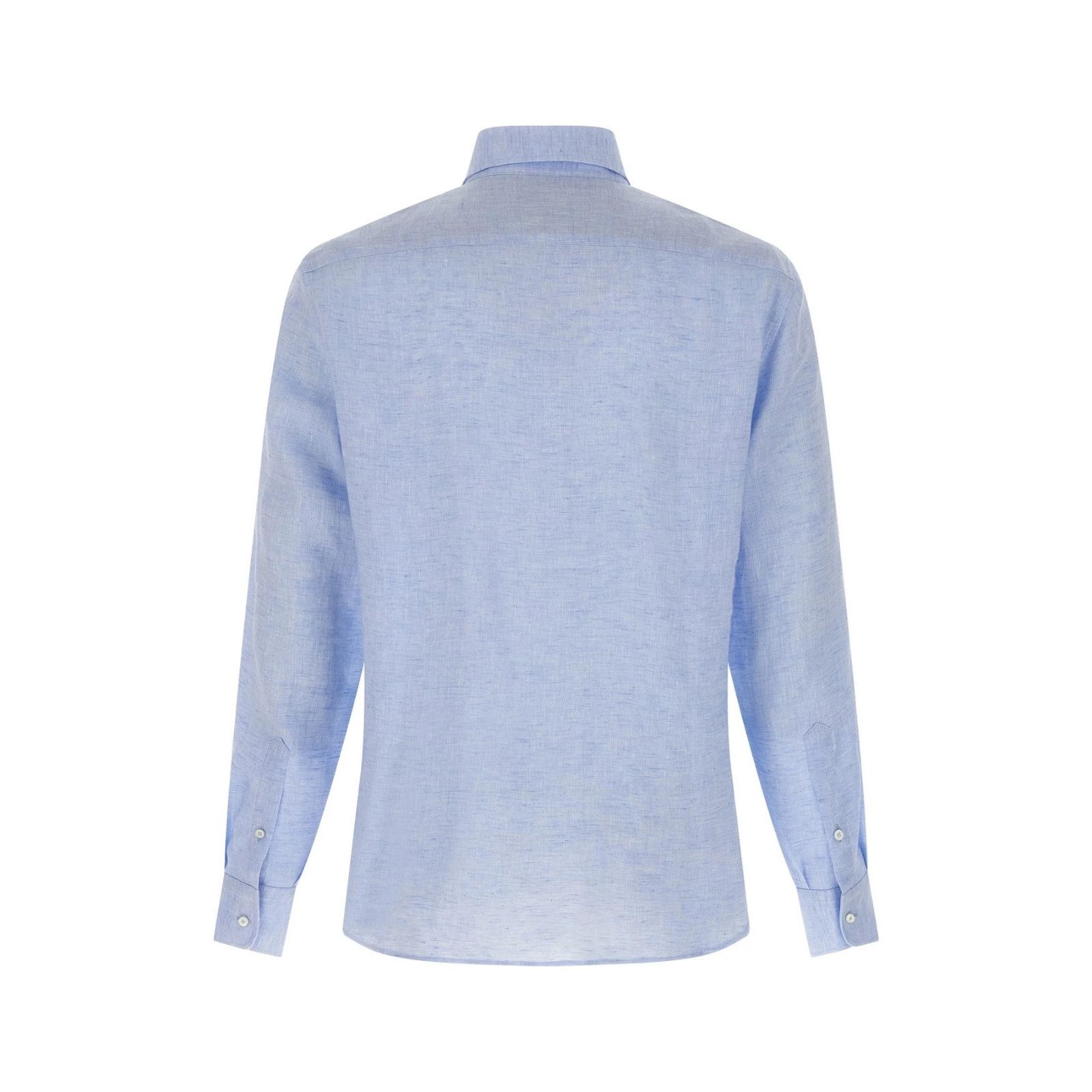 Brunello Cucinelli BRUNELLO CUCINELLI Light Blue Linen Shirt New & Authentic (M Size US L / EU 52-54 / 3 - 2 Thumbnail