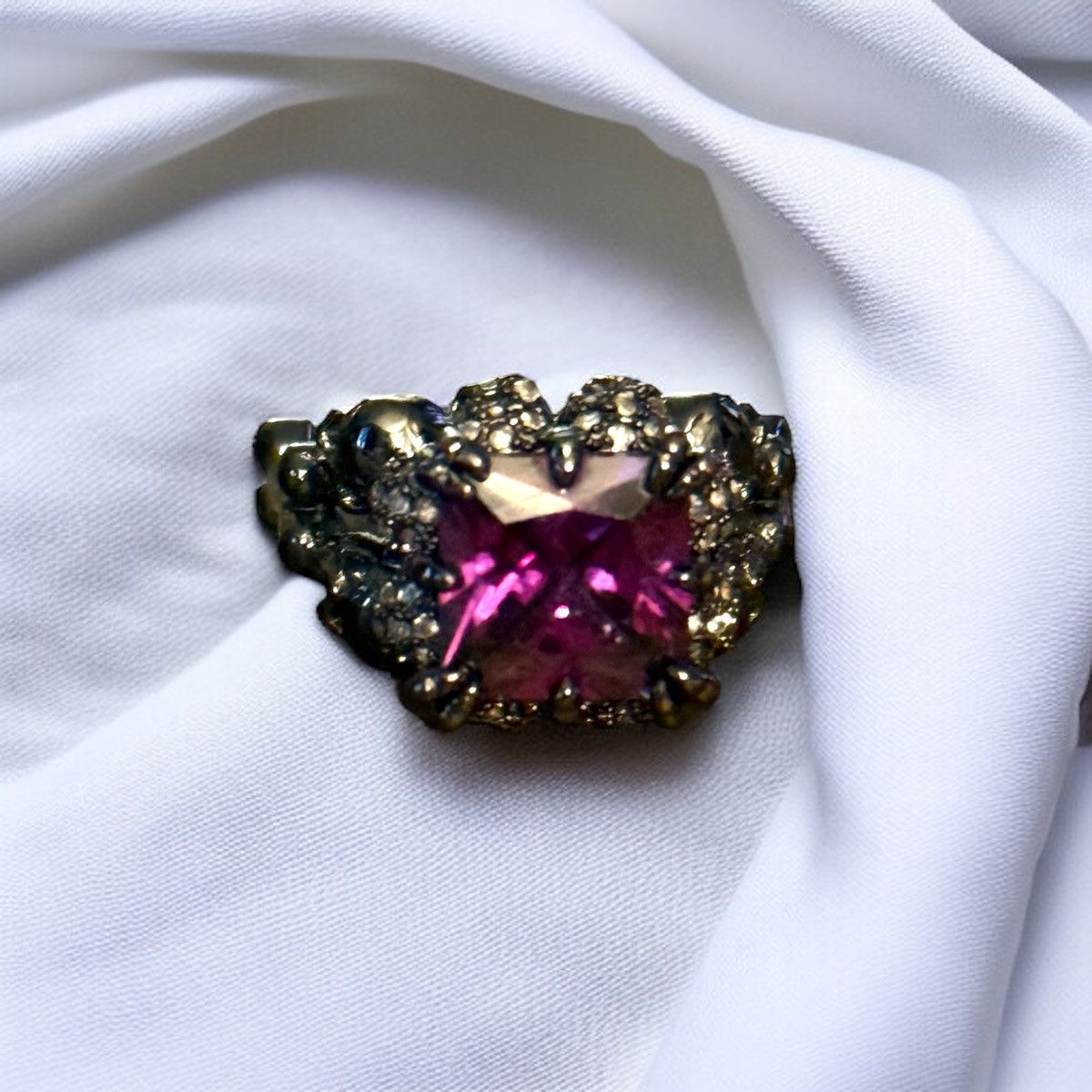 Other Gothic dark silver tone purple princess cut skull ring Size ONE SIZE - 5 Thumbnail