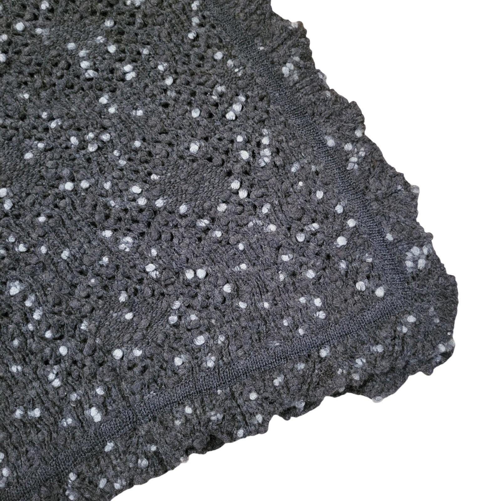 St. John St John Gray Wool Knit Scalloped Poncho Cape S Marled Size S / US 4 / IT 40 - 3 Thumbnail