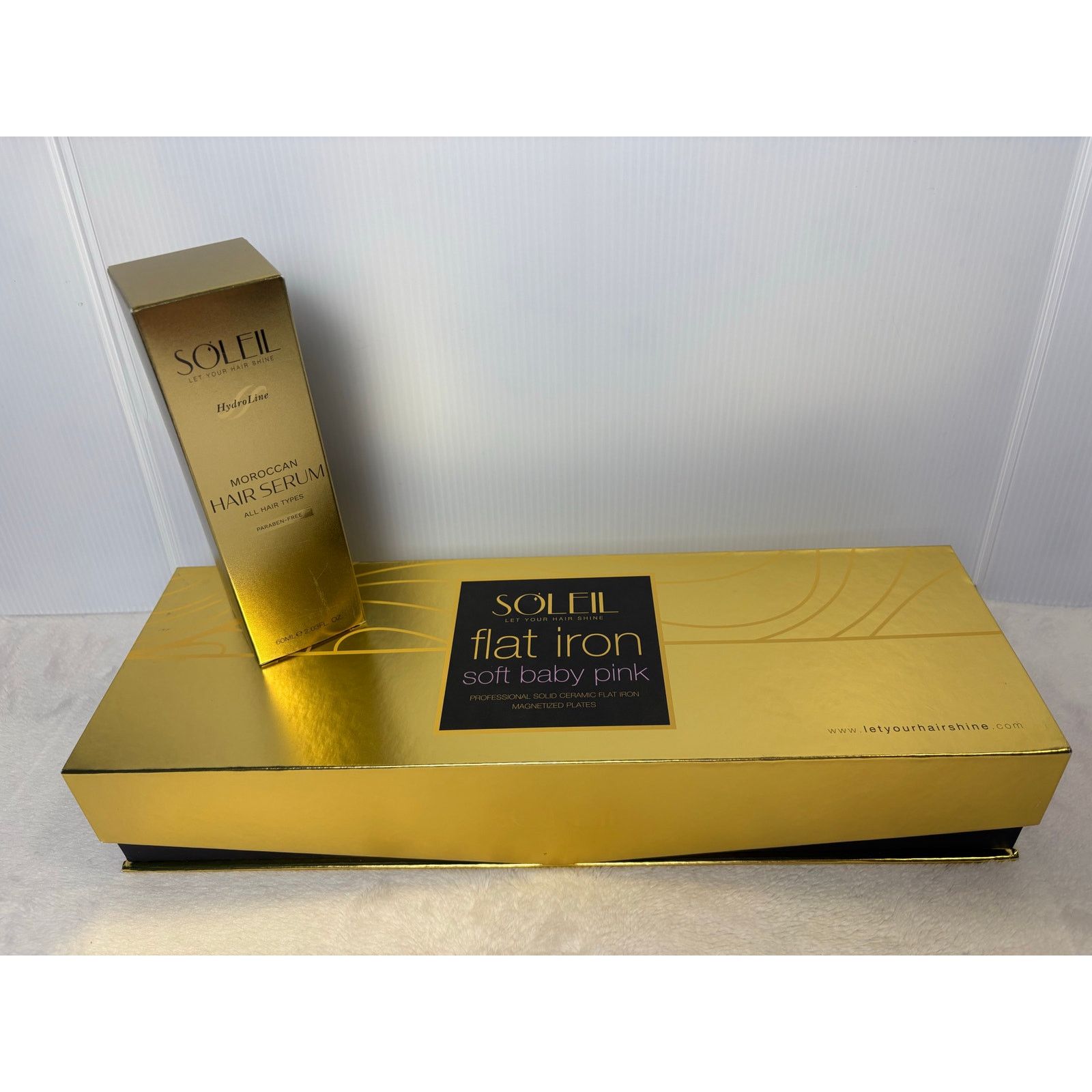 Other Soleil Bundle: Baby Pink Ceramic Flat Iron + Moroccan Serum Size ONE SIZE - 2 Thumbnail