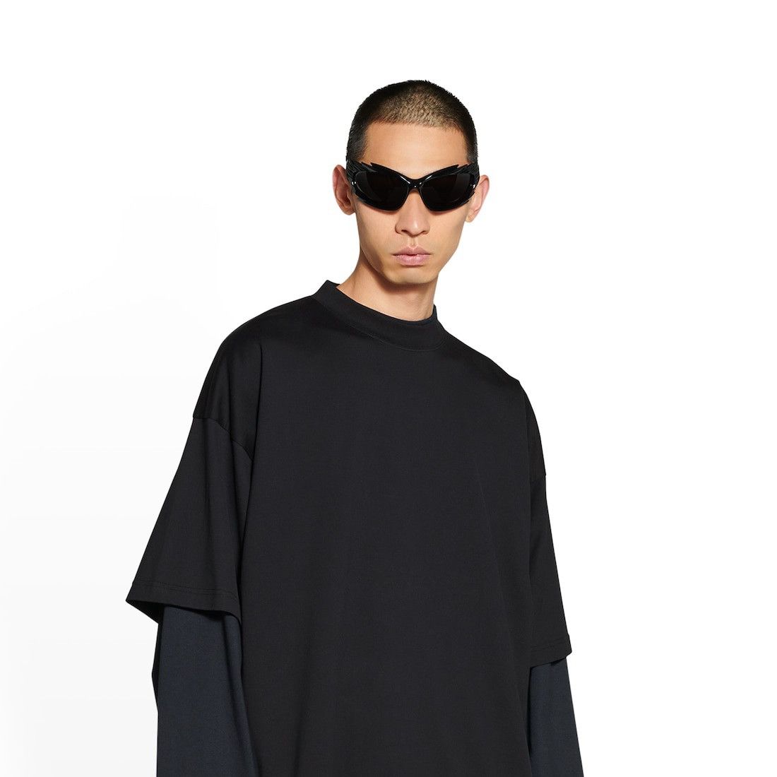 Balenciaga Oversized L/S T-Shirt Black/White Size US XL / EU 56 / 4 - 6 Thumbnail