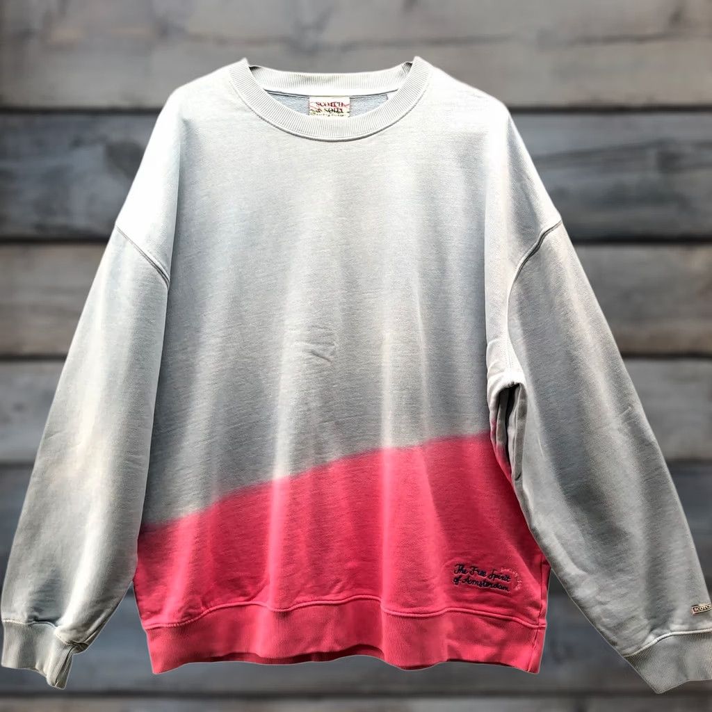 Scotch & Soda Scotch & Soda Sweatshirt Mens L Blue Pink Cotton Dip Dye Ombre Crew Oversized Size US L / EU 52-54 / 3 - 1 Thumbnail