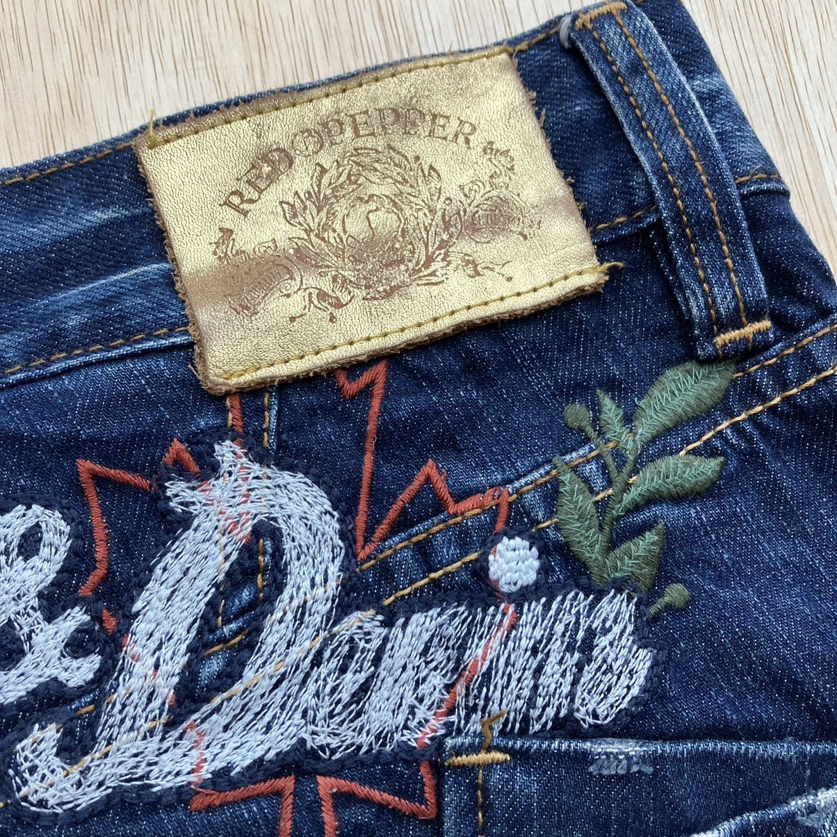 Designer × Vintage RED PEPPER DISTRESSED DENIM UNIQUE POCKET Size US 30 / EU 46 - 2 Thumbnail