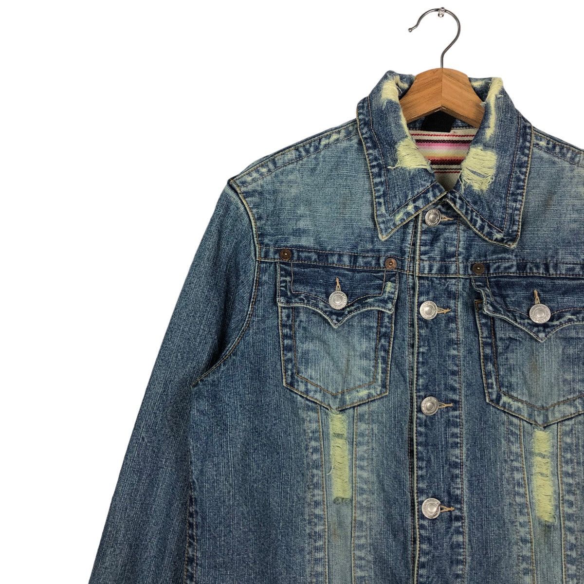 Japanese Brand 🔥Vtg Denim Biker Jacket Japan Blanket Lining Size US M / EU 48-50 / 2 - 7 Thumbnail
