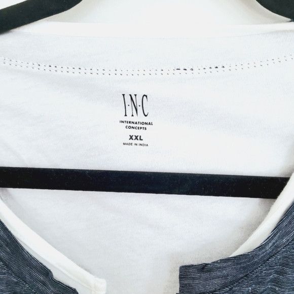 I.N.C INC Replen Heathered Split V-Neck Long Sleeve Knit Tee NWT Size US XXL / EU 58 / 5 - 8 Thumbnail