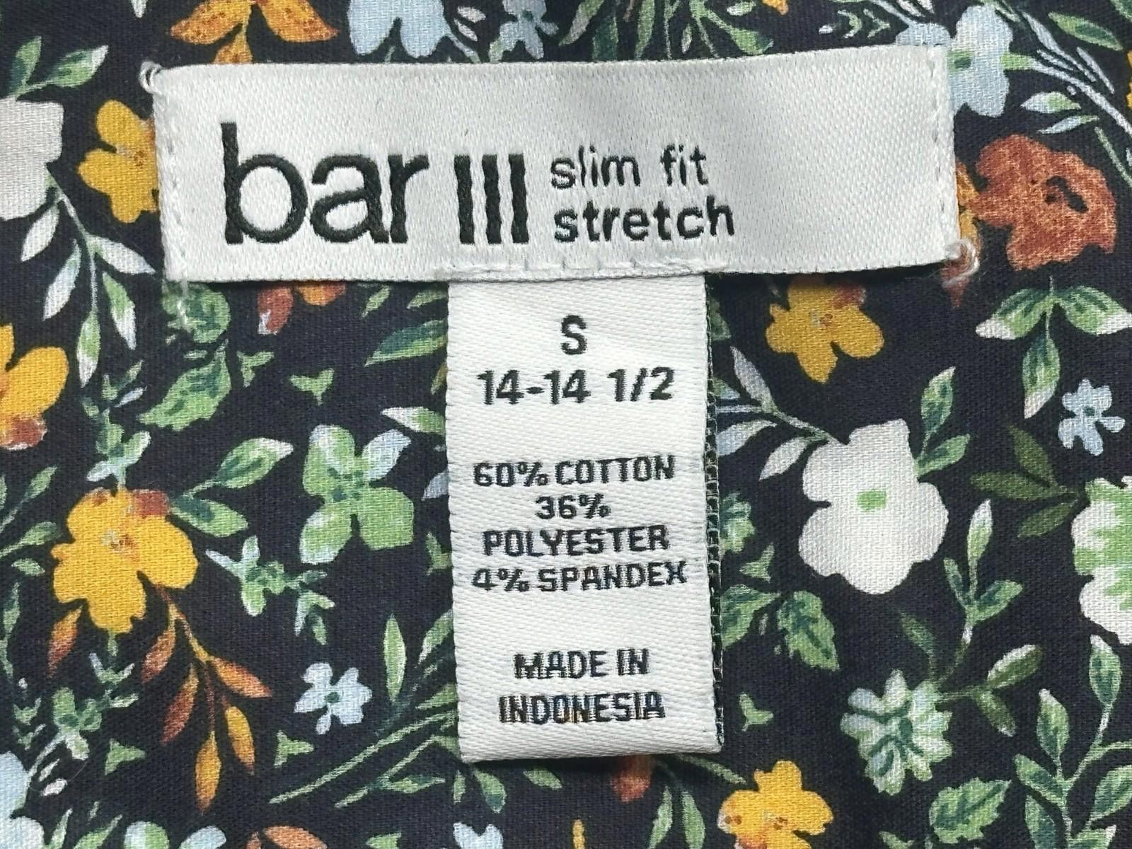 Bar III Bar III Easy Care Slim Fit Floral Pattern Button Down Small Size US S / EU 44-46 / 1 - 6 Thumbnail