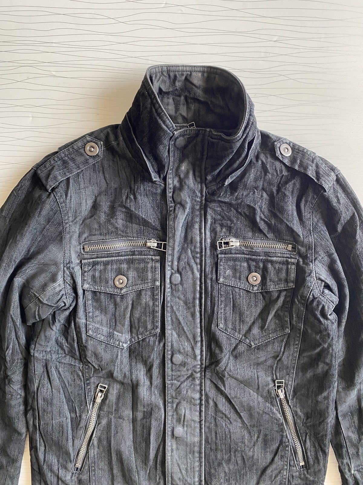 If Six Was Nine × Japanese Brand × Le Grande Bleu (L.G.B.) ⚡️SEND OFFERS⚡️ Roushatte Tectical Biker Denim Jacket Size US M / EU 48-50 / 2 - 4 Thumbnail