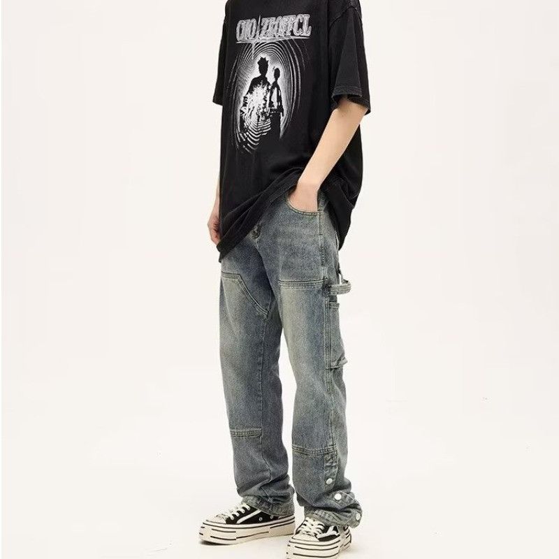Japanese Brand × Vintage Men's loose straight washed jeans Size US 32 / EU 48 - 4 Thumbnail