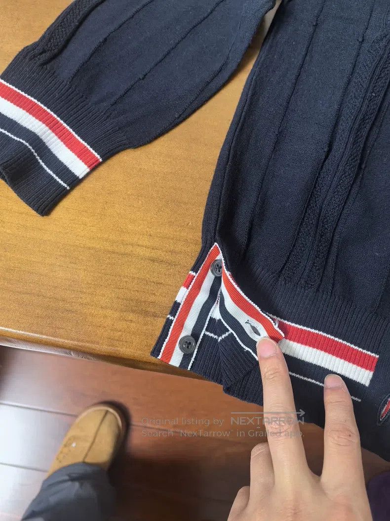 Thom Browne Thom Browne Striped knit cardigan in deep blue Size XS / US 0-2 / IT 36-38 - 2 Thumbnail