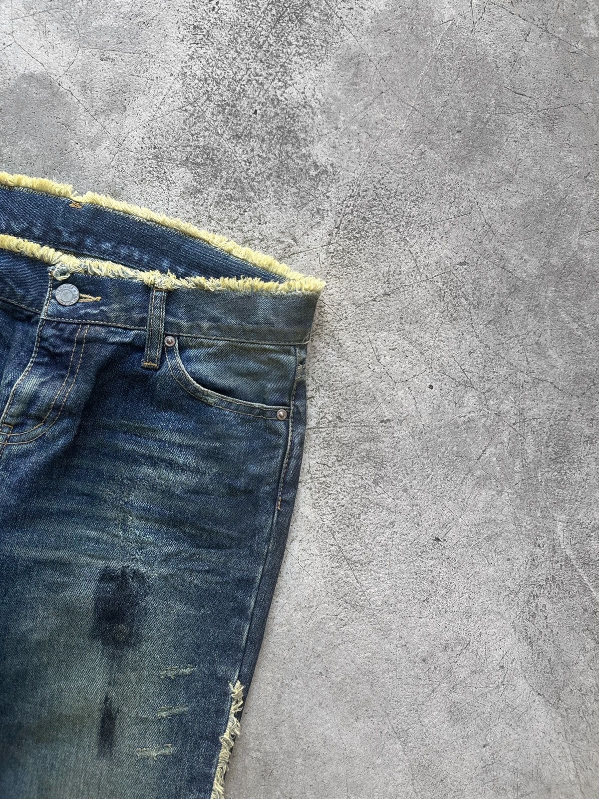 If Six Was Nine × Japanese Brand × Le Grande Bleu (L.G.B.) G.O.A. Fringe Flared Distressed Denim Size US 29 - 2 Thumbnail