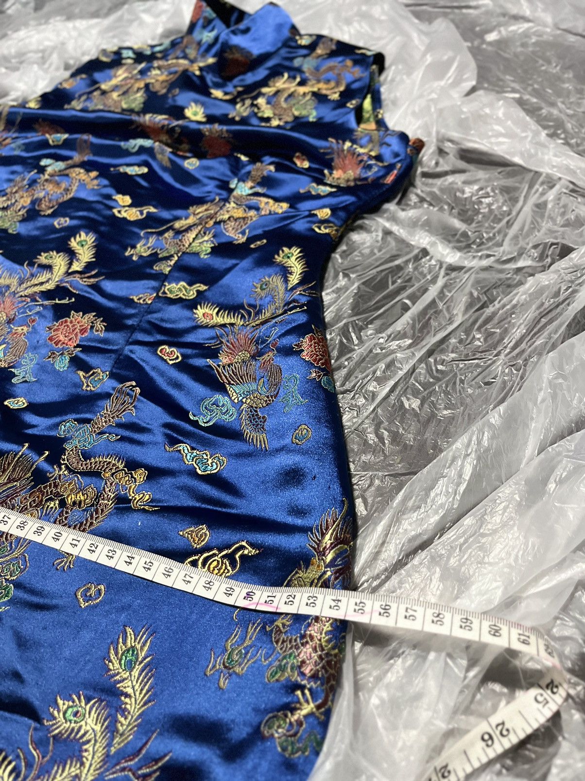 Japanese Brand × Vintage Blue Silk Dragon Dress Size M / US 6-8 / IT 42-44 - 5 Thumbnail