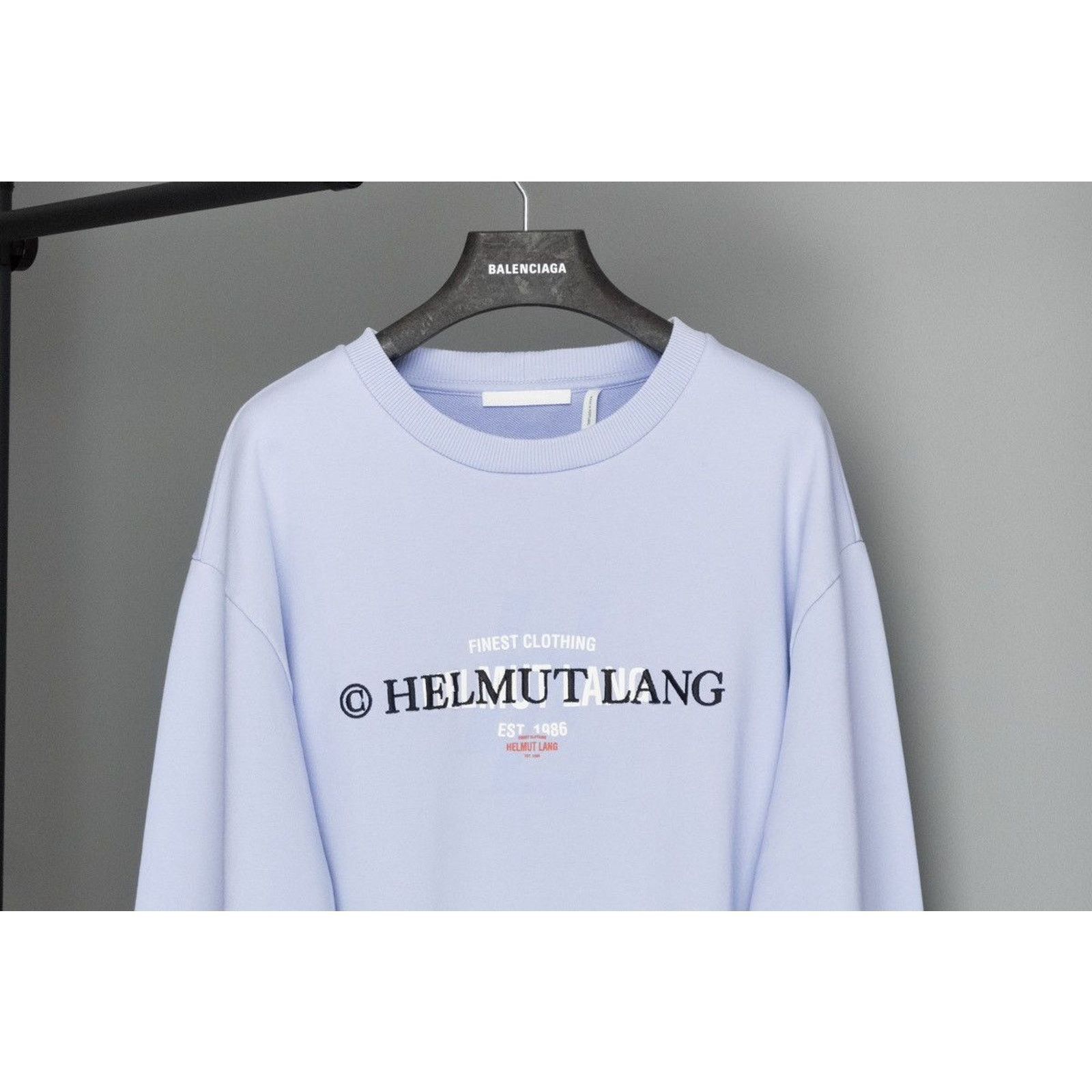 Helmut Lang Helmut lang baby blue vintage logo boxy fit crew sweatshirt Size US M / EU 48-50 / 2 - 2 Thumbnail