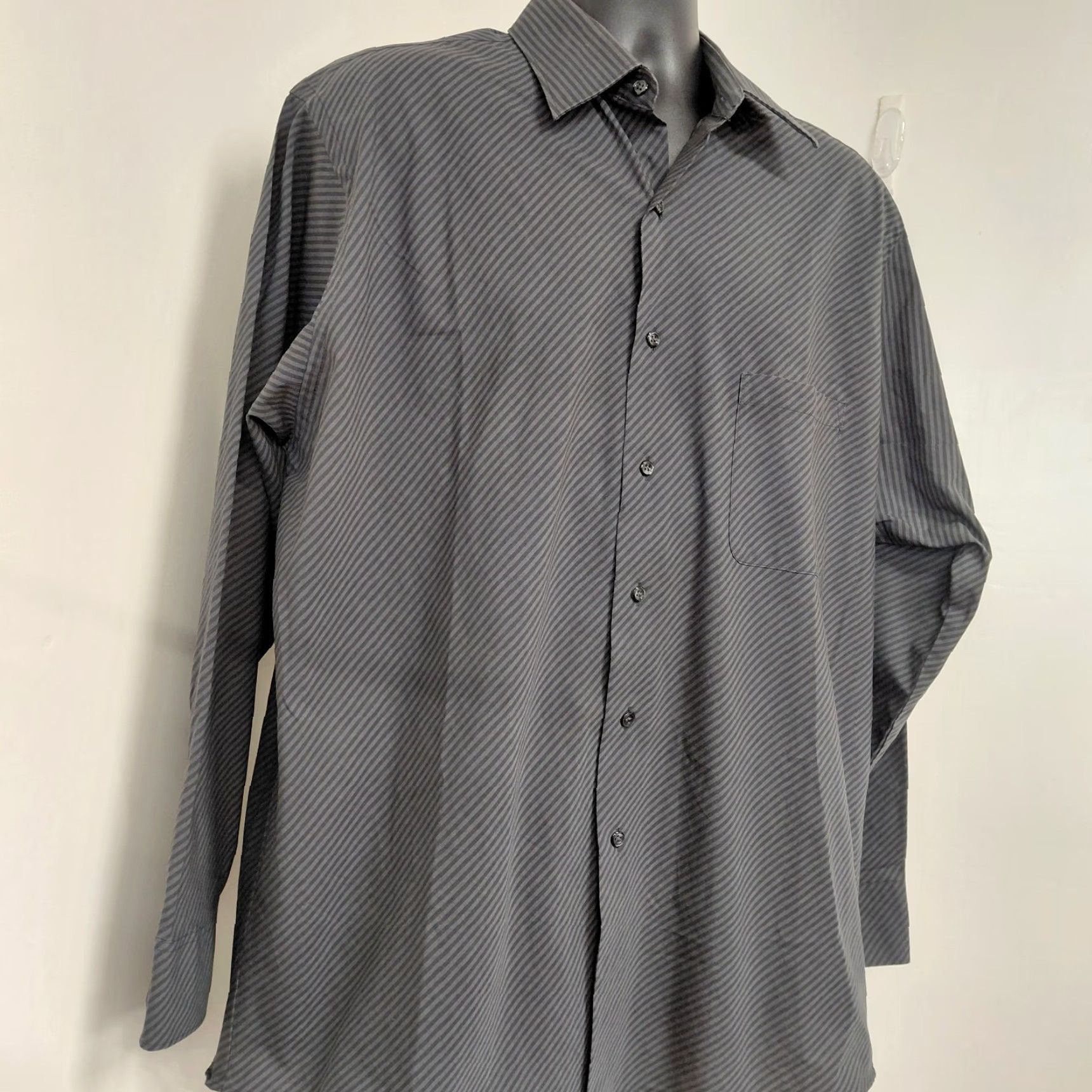 Geoffrey Beene Geoffrey Beene Shirt Mens XL Black Striped Long Sleeve Button Wrinkle Free Shirt Size US XL / EU 56 / 4 - 3 Thumbnail
