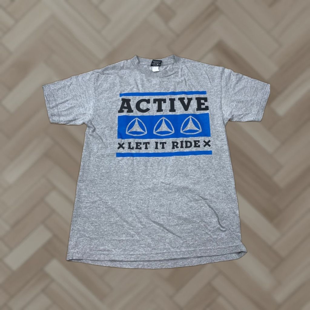 Vintage VINTAGE Active Shirt Mens 90s Gray M Active Ride Let It Ride Graphic T Shirt Short Sleeve Crew Neck Size US M / EU 48-50 / 2 - 1 Thumbnail