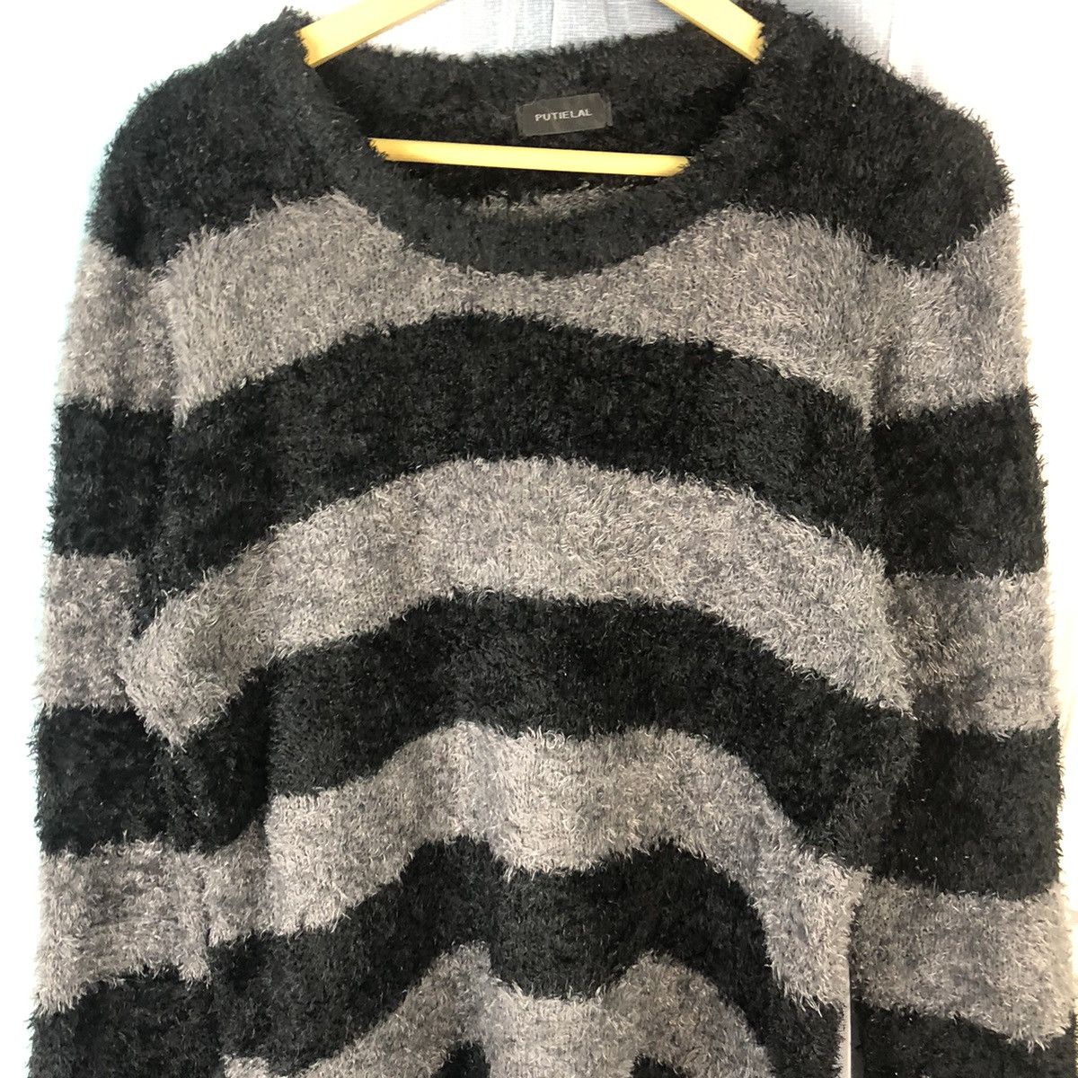 Homespun Knitwear × Japanese Brand × OVER THE STRiPES Over The Stripes Shaggy Striped Mohair Sweater #883 Size M / US 6-8 / IT 42-44 - 5 Thumbnail