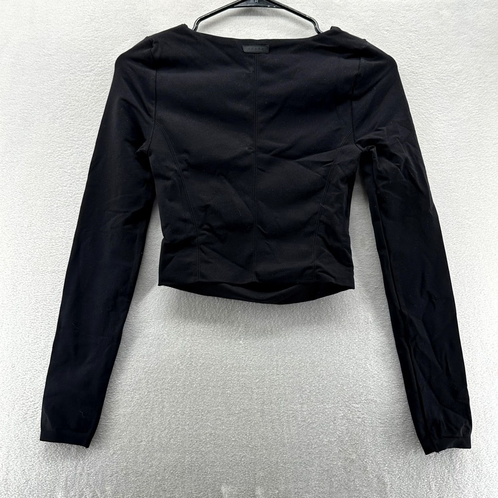 Vintage Vaara Scarlet Cropped Top Womens XS-S Black Long Sleeve Scoop Neck Stretch Yoga Gym & Training Size XS / US 0-2 / IT 36-38 - 6 Thumbnail