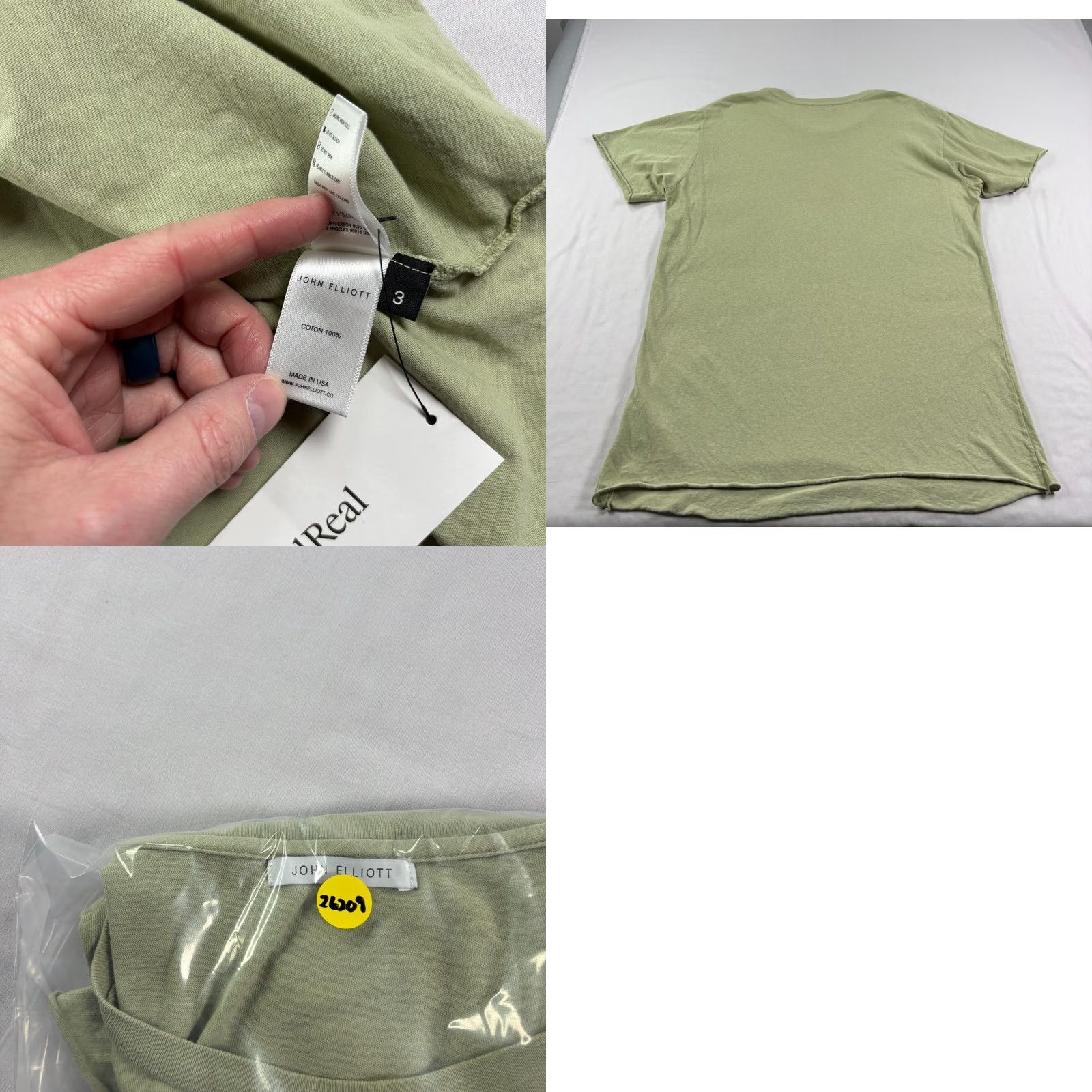 John Elliott John Elliott Shirt Mens Size L Green Crew Neck Short Sleeve Cotton Size US L / EU 52-54 / 3 - 8 Thumbnail