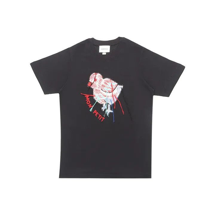 Gucci GUCCI Black Short-Sleeve Embroidered T-Shirt-2507 Size M / US 6-8 / IT 42-44 - 7 Thumbnail
