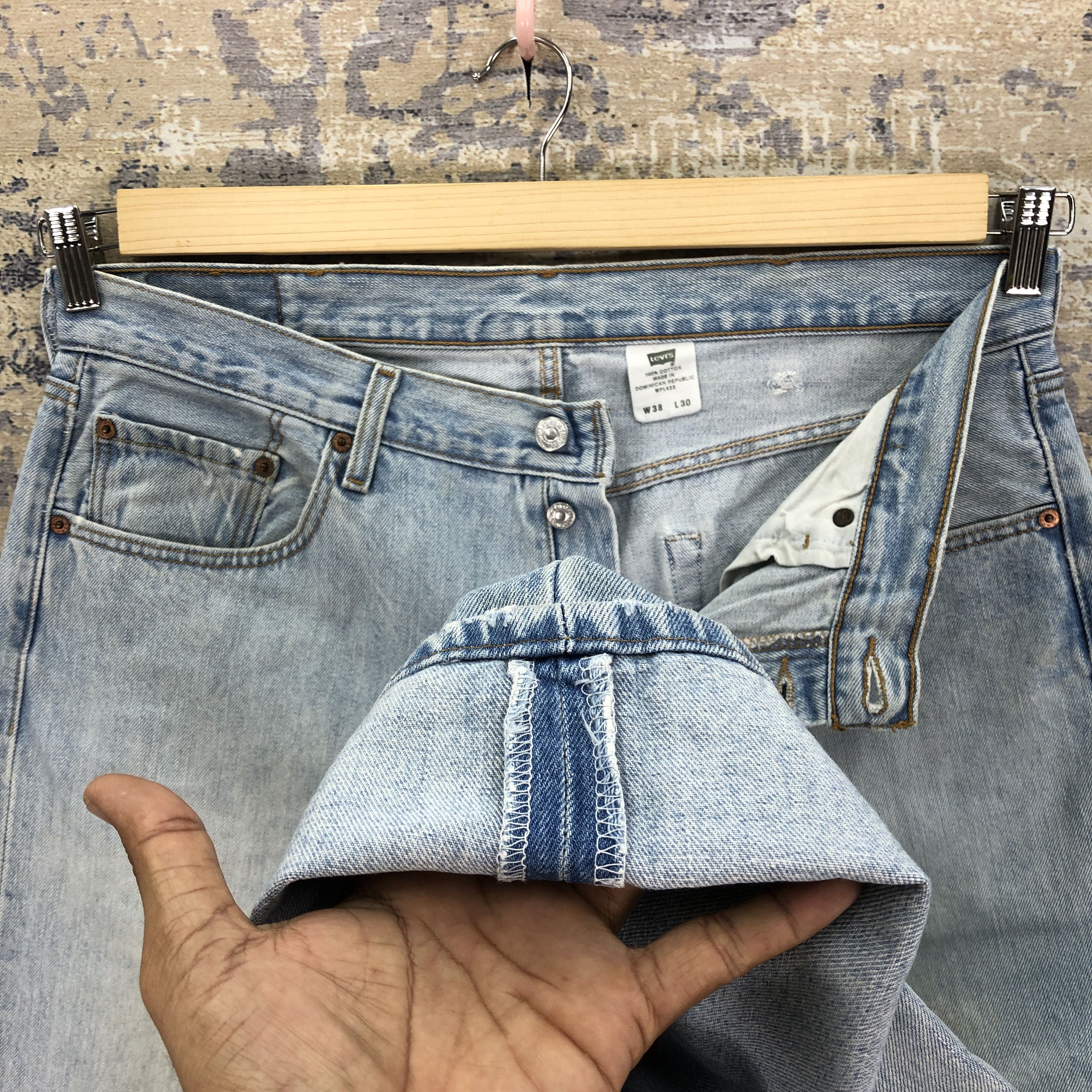 Levi's Vintage Y2K Levis 501 Sunfaded Jeans Levi's Distressed Denim Size US 36 / EU 52 - 8 Thumbnail