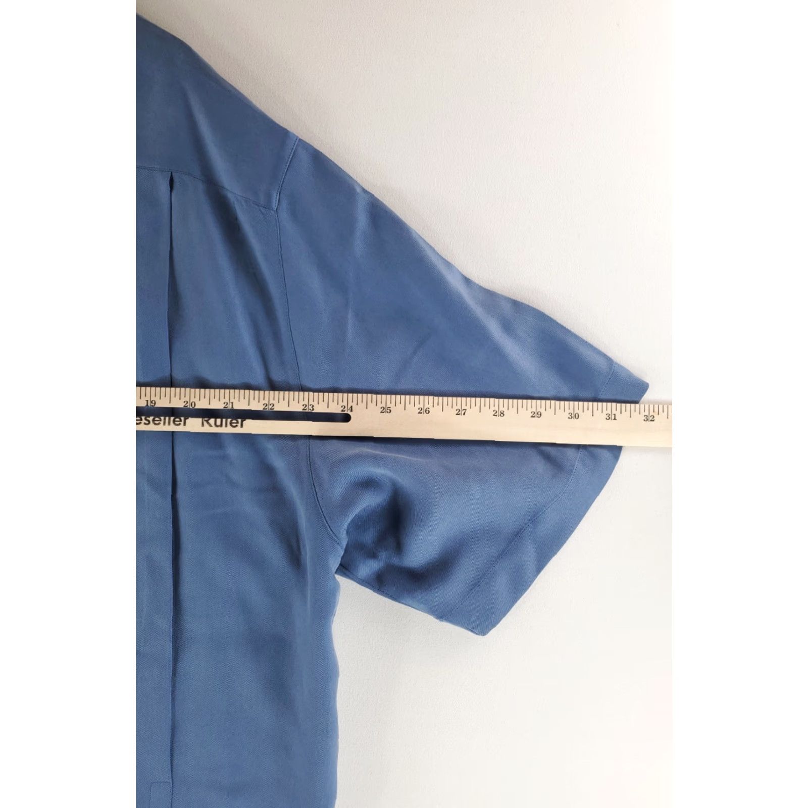 Nat Nast Nat Nast Silk Button Up Shirt Loop Collar Short Sleeve Blue Mens L Size US L / EU 52-54 / 3 - 7 Thumbnail