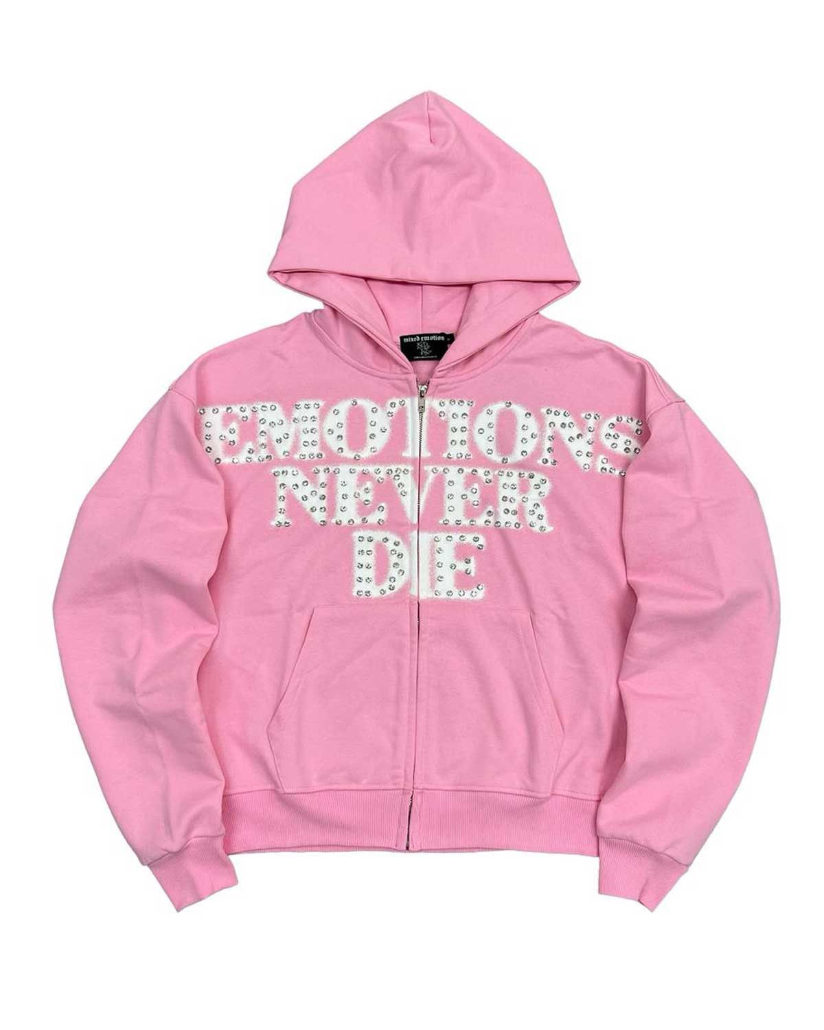 Other Mixed Emotions "End" Rhinestone Hoodie Pink Size US XXL / EU 58 / 5 - 1 Thumbnail