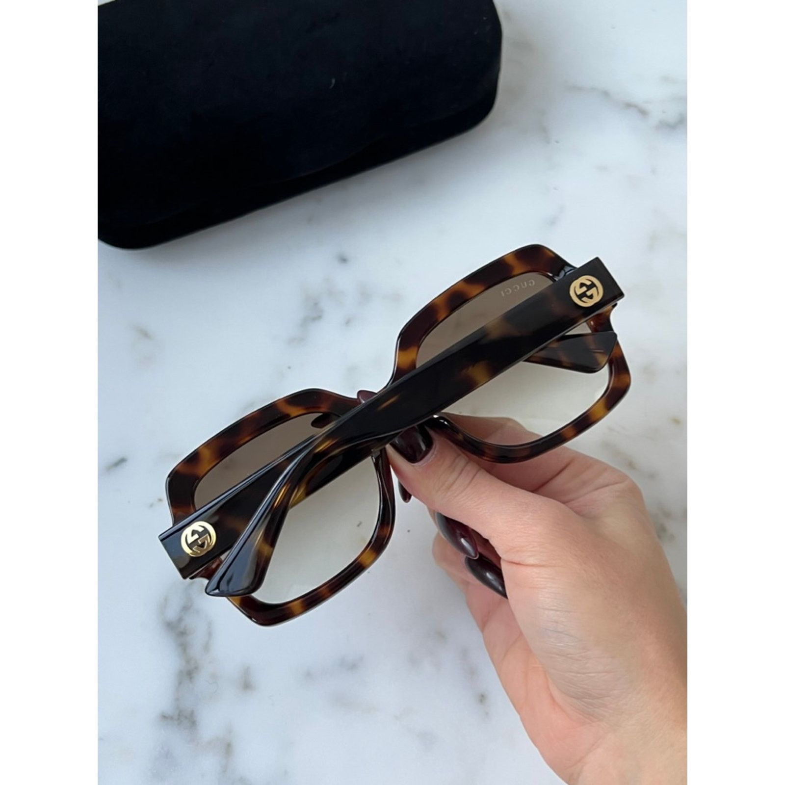 Gucci NEW GUCCI GG1337S Brown Havana Square Sunglasses Size ONE SIZE - 3 Thumbnail