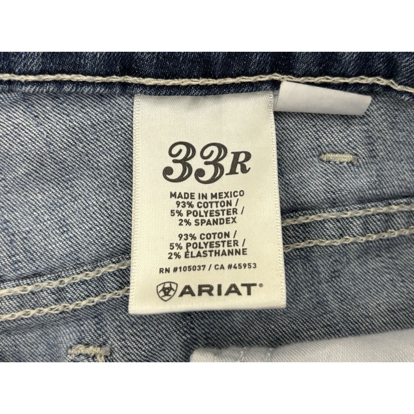 Ariat Women’s Ariat Denim Jeans Size 33R Blue Cropped Frayed Hem Size 33" - 3 Thumbnail