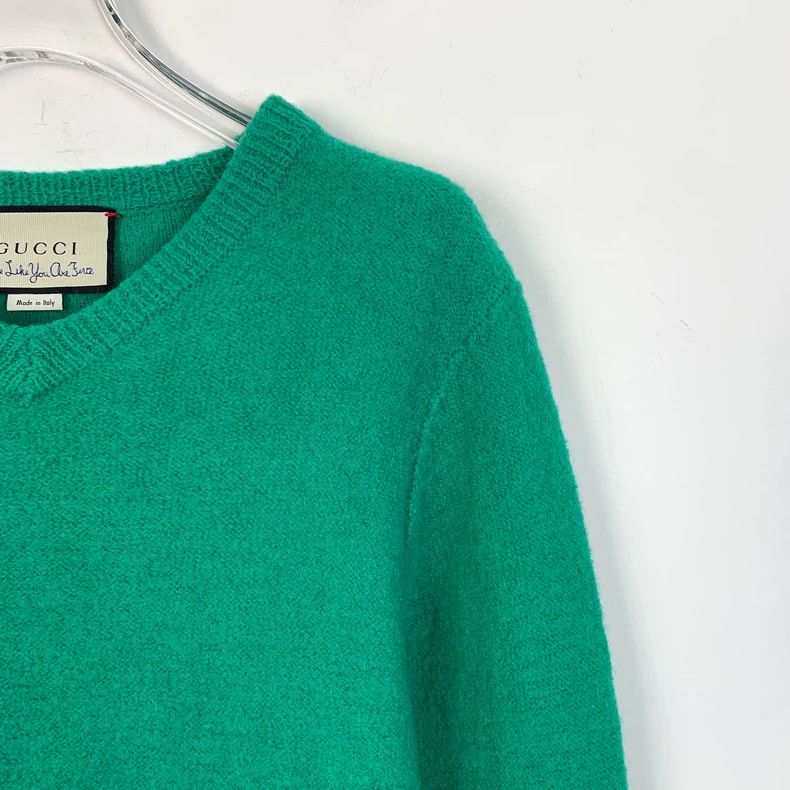 Gucci Gucci Green wool V-neck long-sleeved knitted sweater 2502-N Size US S / EU 44-46 / 1 - 3 Thumbnail