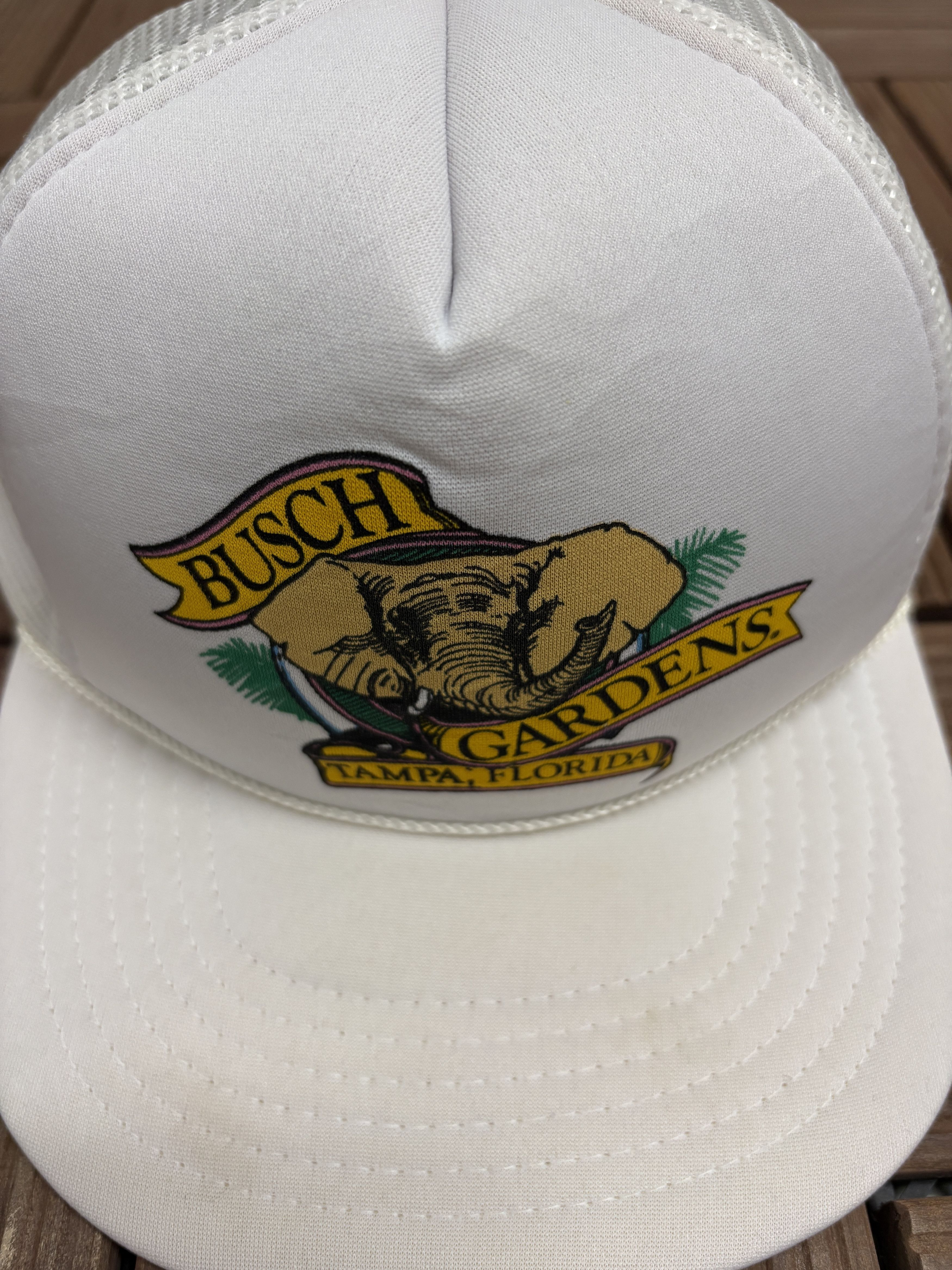 Vintage Busch Gardens Tampa, Florida Vintage White Snap Back Hat Size ONE SIZE - 3 Thumbnail