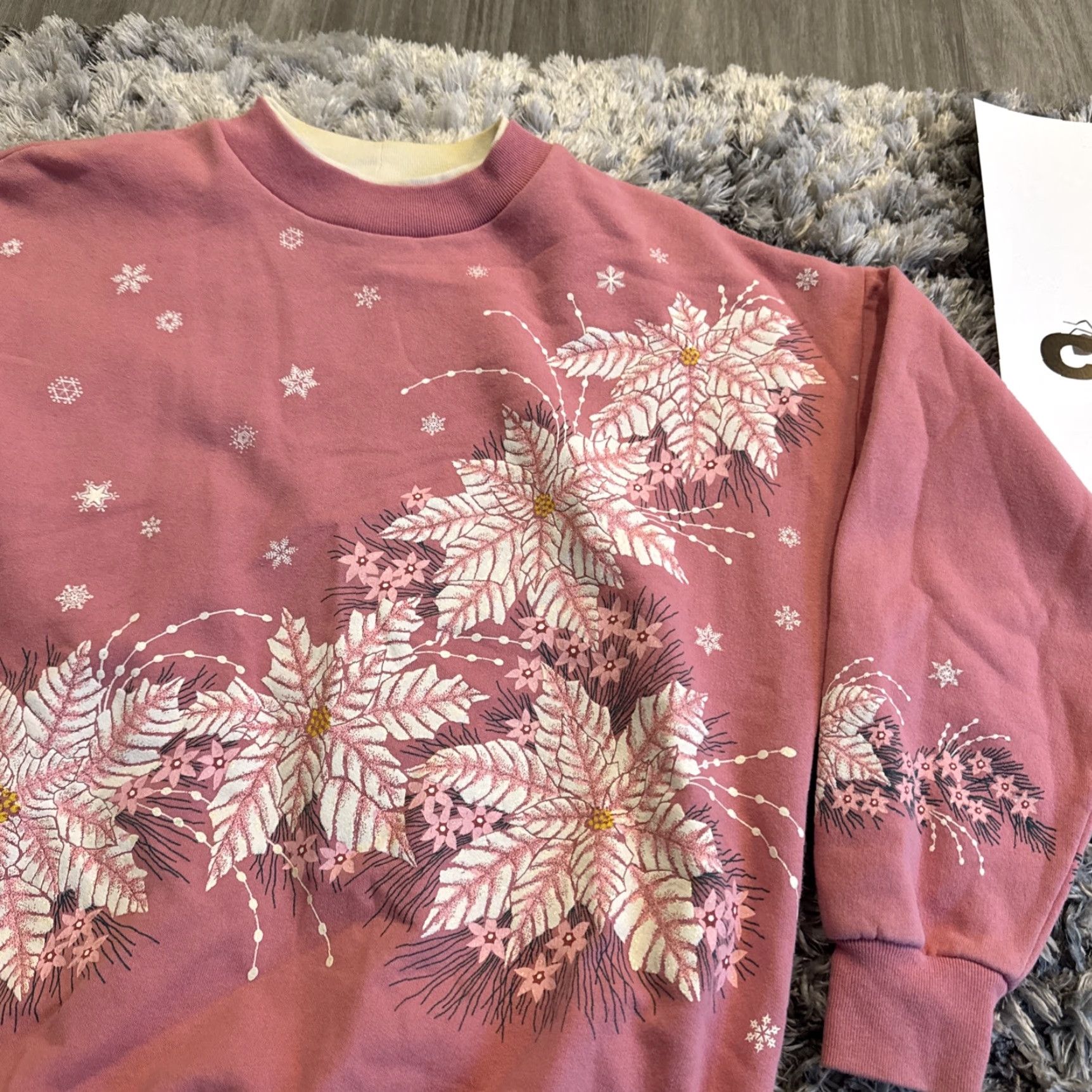 Vintage VINTAGE Sunshine Flower Pink Floral Crew Neck Pullover Sweater Women M Winter AOP Size M / US 6-8 / IT 42-44 - 2 Thumbnail