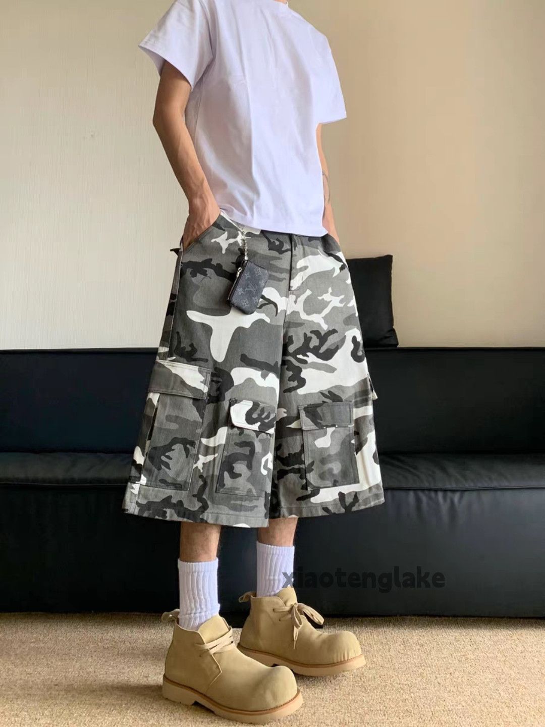 Designer Unisex outdoor utility military tactical cargo hiphop shorts Size US 30 / EU 46 - 1 Thumbnail
