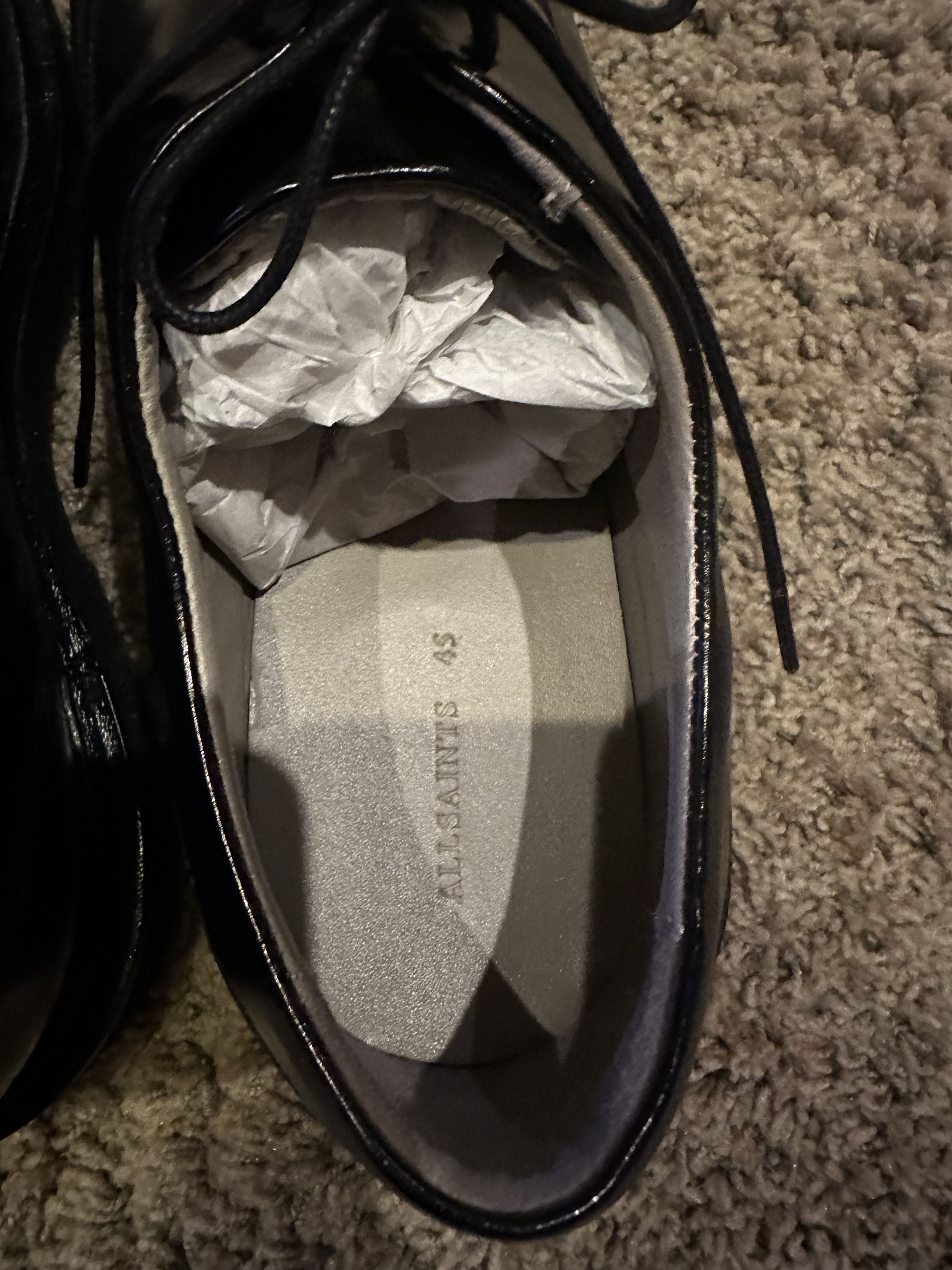 Allsaints AllSaints Escher Derby - Black Leather - 12 US / 11 UK - NEW Size US 12 / EU 45 - 9 Thumbnail