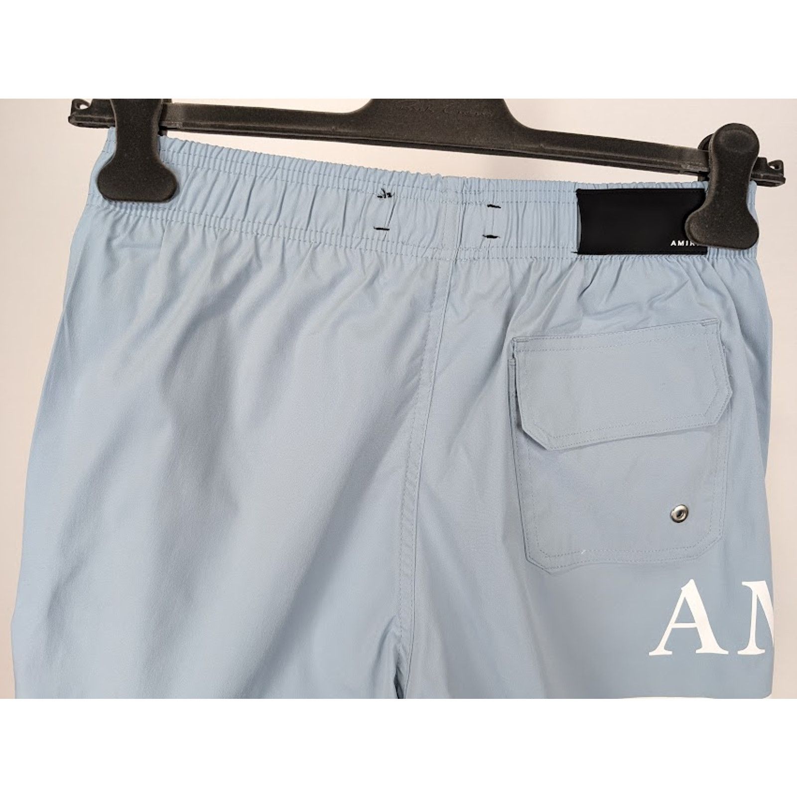 Amiri o1rshd1 MA Bar Logo SwimTrunk in Dusty Blue Size US 36 / EU 52 - 13 Thumbnail
