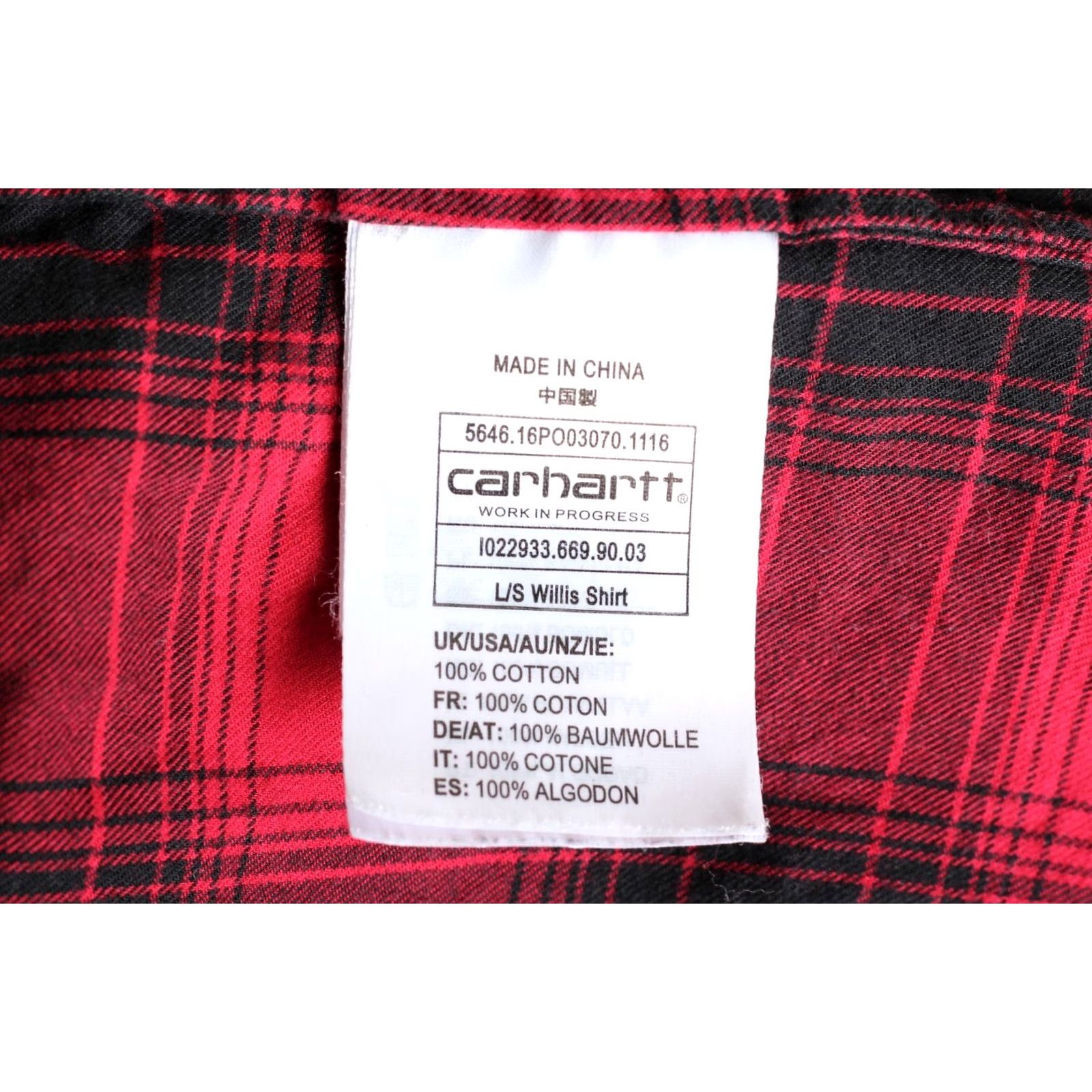 Carhartt Wip Carhartt WIP Willis Shirt Men M Long Sleeve Check Twill VR2280 Size US M / EU 48-50 / 2 - 6 Thumbnail