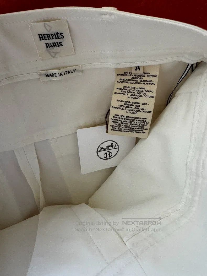 Hermes Hermes White Straight Pants, Suit or Casual Pants, Versati Size 42" / US 20 - 4 Thumbnail