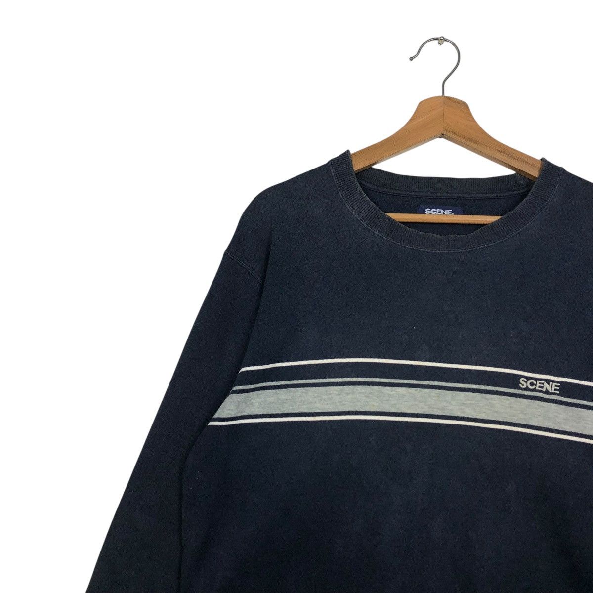Japanese Brand 🔥VINTAGE SWEATSHIRT SCENE STRIPED DESIGN ISSEY MIYAKE Size US M / EU 48-50 / 2 - 8 Thumbnail