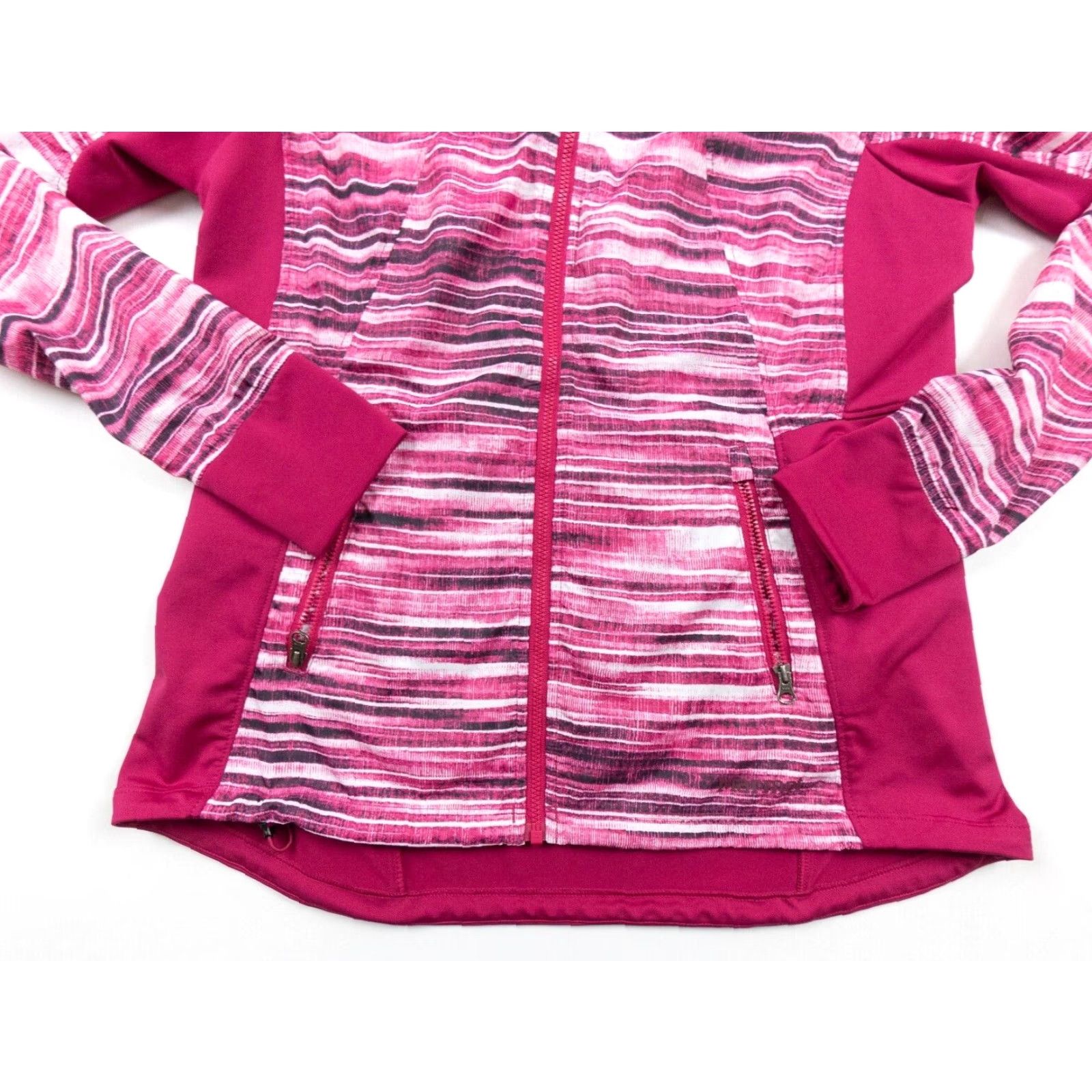 Marmot MARMOT Women's Windbreaker Jacket Full Zip Hooded Lightweight Mid-Length Pink - Size M - Regular Fit - Striped Logo Casual Outdoor Size M / US 6-8 / IT 42-44 - 4 Thumbnail