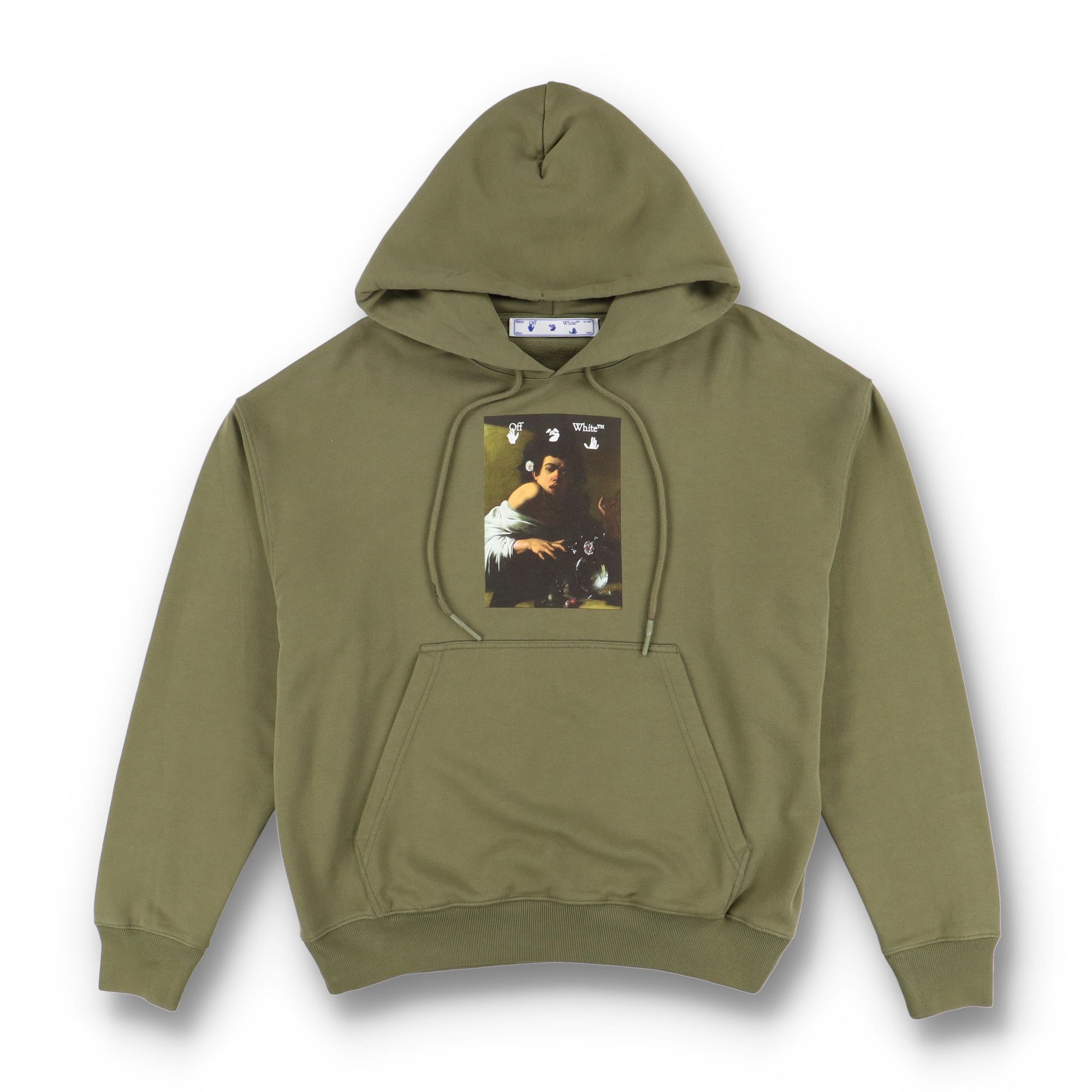 Off-White Green Caravaggio Boy Oversized Skate Hoodie Size US S / EU 44-46 / 1 - 1 Thumbnail
